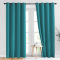 NICETOWN Peacock Teal Blackout Curtains 84inch Length 2 Panels Set by NICETOWN