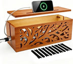 Wood Cable Management Box, Cable Cover Box & Decorative Cord Hider Box