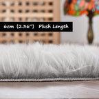 Goolela Grey Sheepskin Area Rug 10x12 Gray Fluffy Fuzzy Furry Carpet - Image 2