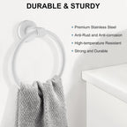 SetSail Towel Holder for Bathroom Wall Screw-in Towel Ring, White