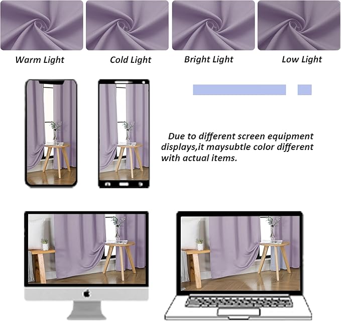 Simplebrand Ava Lilac Short Blackout Curtains - Image 9