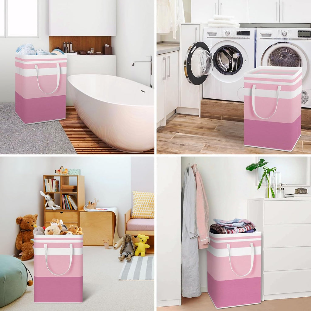HomeHacks 2 Pack Laundry Baskets, Laundry Hampers Bags (Blue+Pink 75L)