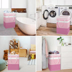 HomeHacks 2 Pack Laundry Baskets, Laundry Hampers Bags (Blue+Pink 75L)