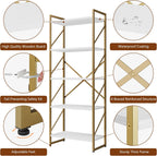 Shintenchi 2 Pieces 5 Tiers Bookshelf, Classically Tall Bookcase Shelf