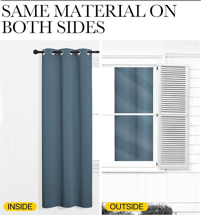 NICETOWN Room Darkening Curtains 63" Length, Thermal Insulated Blackout Panels - Image 6