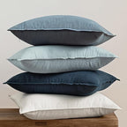 MIULEE Blue Pillow Covers Pack of 4 Decorative Natural Solid Throw Pillow - Image 3