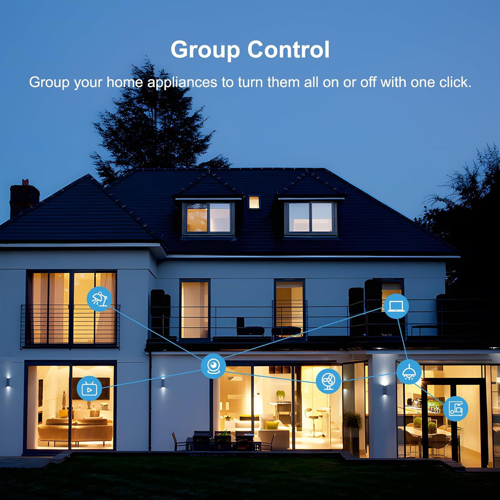 Smart Plug, WiFi Plugs Work with Alexa & Google Assistant, Smart Outlet with Timer & Group Controller, WiFi Outlet for Home, No Hub Required, ETL & FCC Certified, 2.4GHz WiFi, 16A, 4 Pack