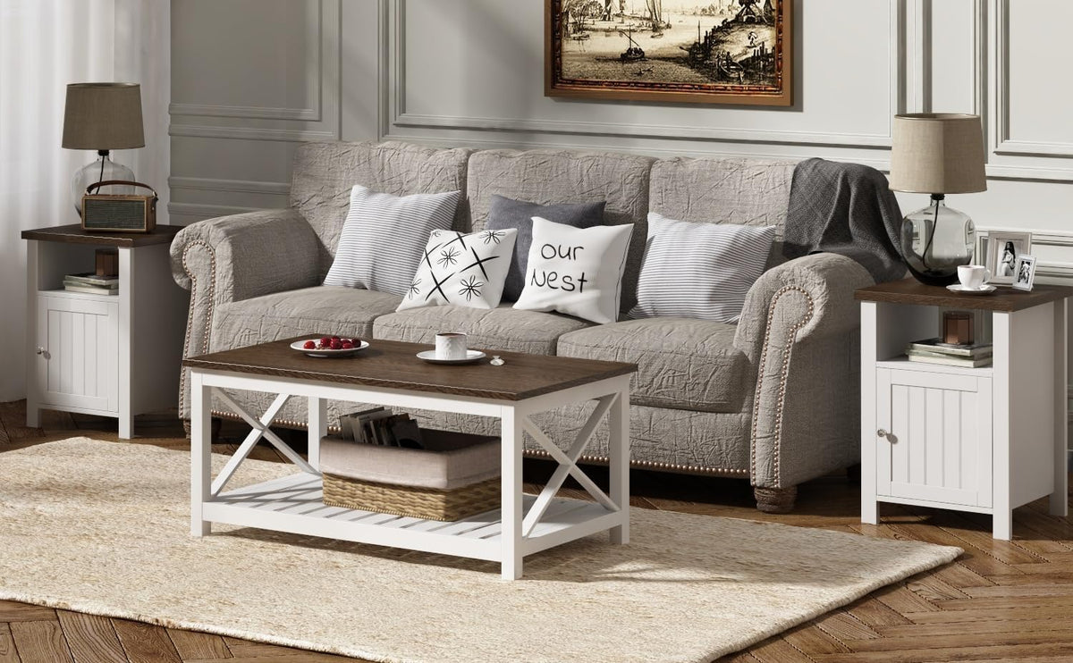 ChooChoo Farmhouse Nightstands with Storage