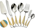 Premium Hammered 18/10 Stainless Steel Serving Utensil Set, 7-Piece