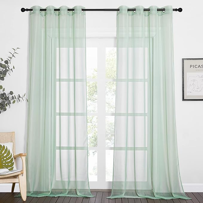 NICETOWN Sheer Sage Green Curtains by NICETOWN