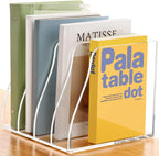 SANRUI Acrylic Desk File Organizer, Clear Magazine File Holder 4 Slot