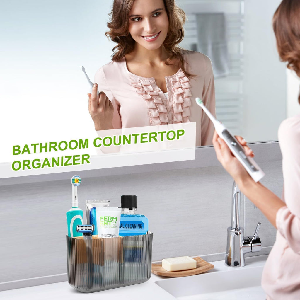 GFWARE Clear Acrylic Toothbrush Holder, 5 Slots Bathroom Storage Organizer