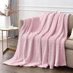 BEDELITE Fleece Throw Blanket for Couch – 3D Ribbed Jacquard Soft and Warm - Image 4