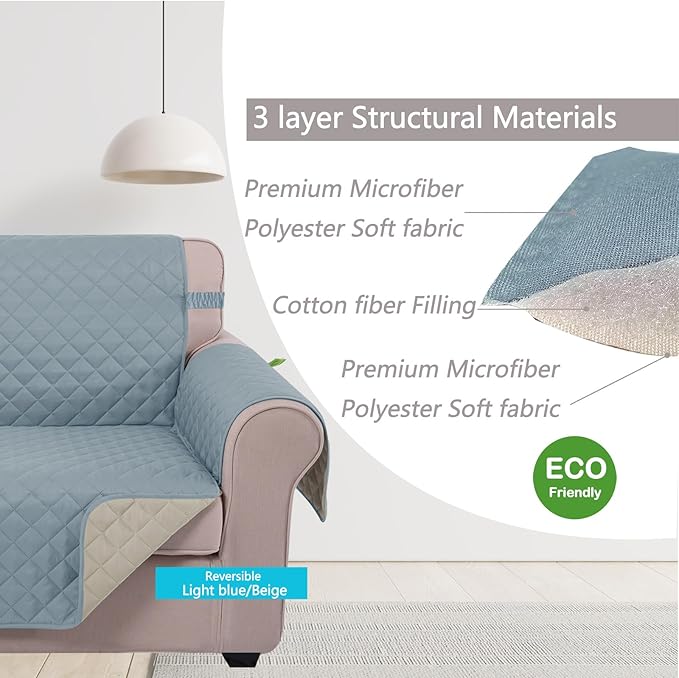 U-NICE HOME Loveseat Sofa Cover Reversible Couch Covers - Image 4
