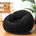 Realspring 9 Pcs Inflatable Bean Bag Chairs, Electric Air Pump, Black