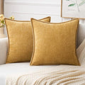 MIULEE Pack of 2 Couch Throw Pillow Covers 18x18 Inch Gold Farmhouse Decorative by MIULEE