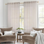 MIULEE White Linen Curtains 63 Inch Length 2 Panels - Image 2