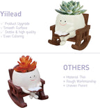 Smiley Face Planter Pot, Cute Reading Plant Pots for Indoor Outdoor