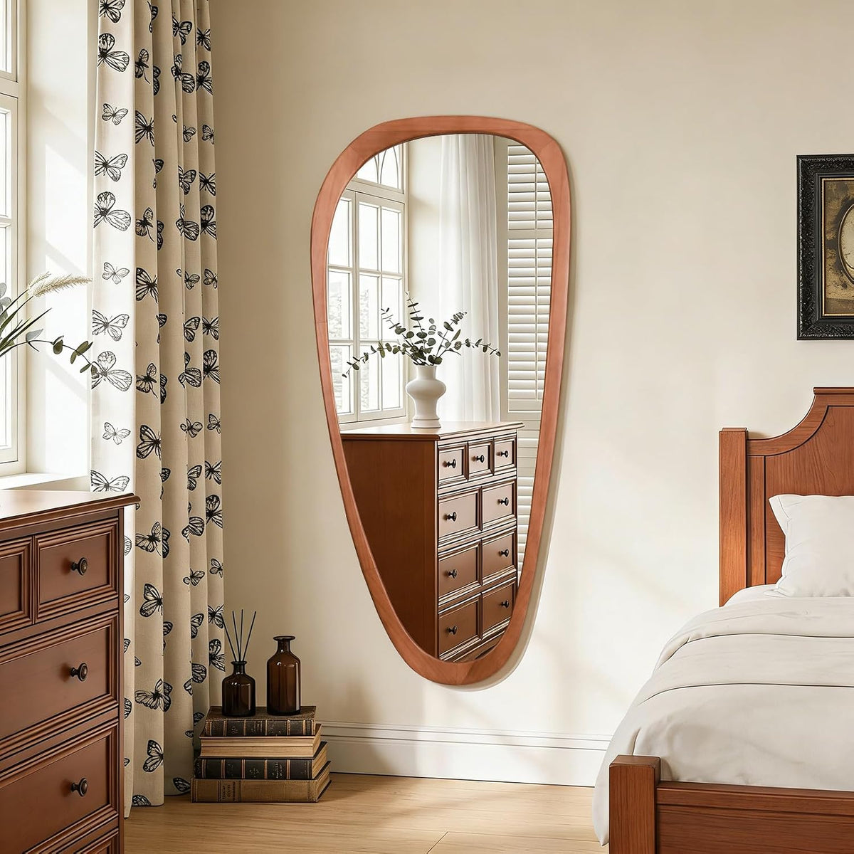 WallBeyond Asymmetrical Mirror, Irregular Mirror Full Length, Boho Wall Mirrors Decorative for Bedroom Living Room Entryway Hall, Mid Century Modern Decor 48" H x 22" W