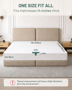 3-in-1 Fitted Sheet Bed Bridge, Split King Gap Filler for Adjustable Bed