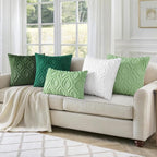 decorUhome Throw Pillow Covers 18x18 Inch Set of 2, Soft Plush Faux Wool Green - Image 5