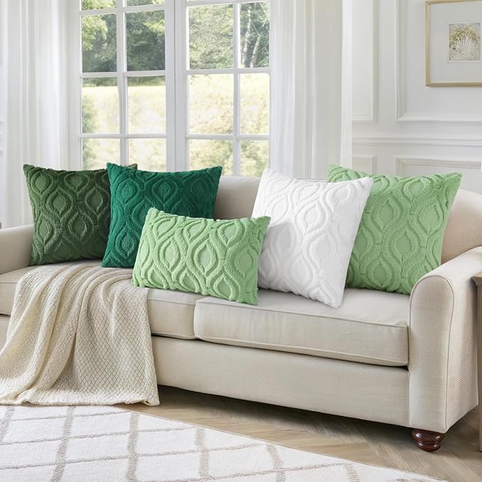 decorUhome Throw Pillow Covers 26x26 Inch Set of 2, Soft Plush Faux Wool Forest - Image 5