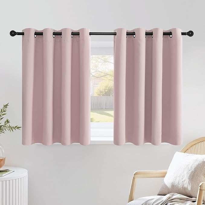 NICETOWN Blush Pink Short Curtains by NICETOWN