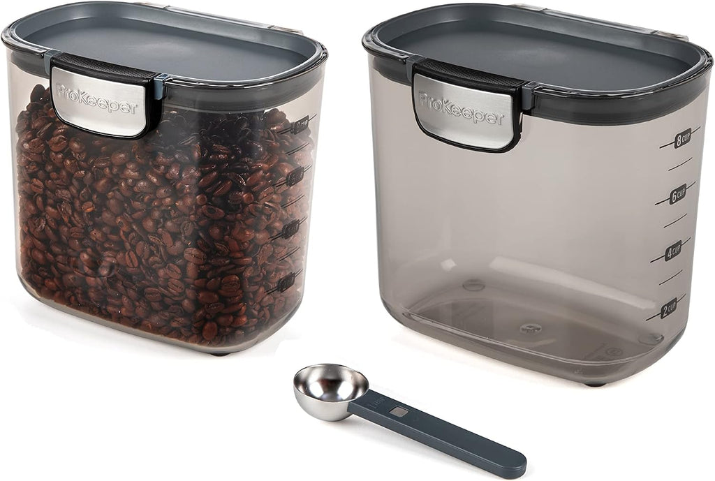 Progressive International ProKeeper+ Clear Plastic Airtight Food Baker's Kitchen Storage Organization Container Canister Set with Magnetic Accessories, 2- Piece Set (Pasta 2.4-Quart)