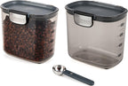 Progressive International ProKeeper+ Clear Plastic Airtight Food Baker's Kitchen Storage Organization Container Canister Set with Magnetic Accessories, 2- Piece Set (Pasta 2.4-Quart)