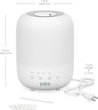 Pure Enrichment® HUME™ Sense Top Fill Humidifier – Large 3L Tank, Auto Mode Humidity Sensor, 3 Mist Settings, Optional Night Light, Optional Aromatherapy, Sleep Mode & Auto Shut-Off