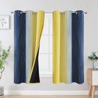 Estelar Textiler Yellow and Navy Blue Blackout Curtains by ESTELARTEXTILER