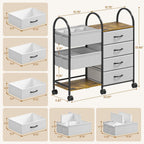 Baby Diaper Caddy Organizer Cart with Wheels, 4-Tier Rolling Diaper Cart with Dividers and Drawers, Multi-Layer Nursery Storage for Diapers & Baby Essentials