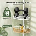 HAMITOR Rustproof Bathtub Corner Shelf, 4-Tier Shower Caddy Tension Pole