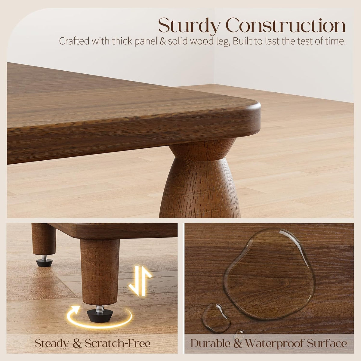 Yoobure Small Side Table - Walnut End Tables Living Room with Spindle Legs