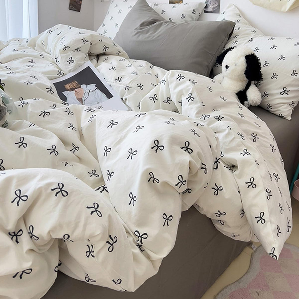 Twin Comforter Set Black Bow Comforter Set for Girls
