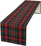 Christmas Plaid Table Runner, Red Green Checkered Tartan Style Print Seasonal Table Runner for Kitchen Dinning Coffee Table Decor Home Party Holiday, 13x90 Inch