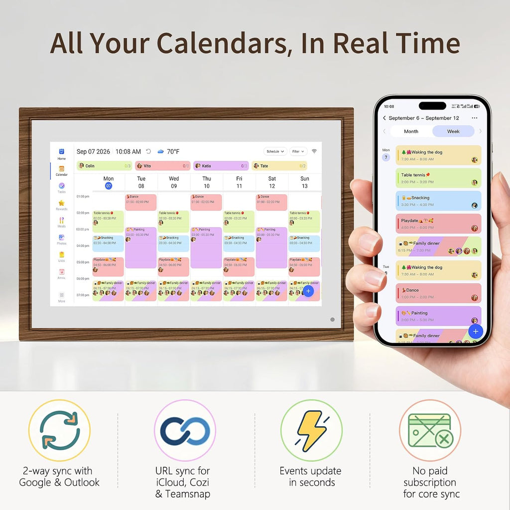 10.1" Digital Calendar, Full HD Smart Display for Family Organizer