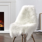 Ciicool Faux Sheepskin Rugs Soft Faux Fur Rug White Fluffy Chair Couch Cover - Image 2