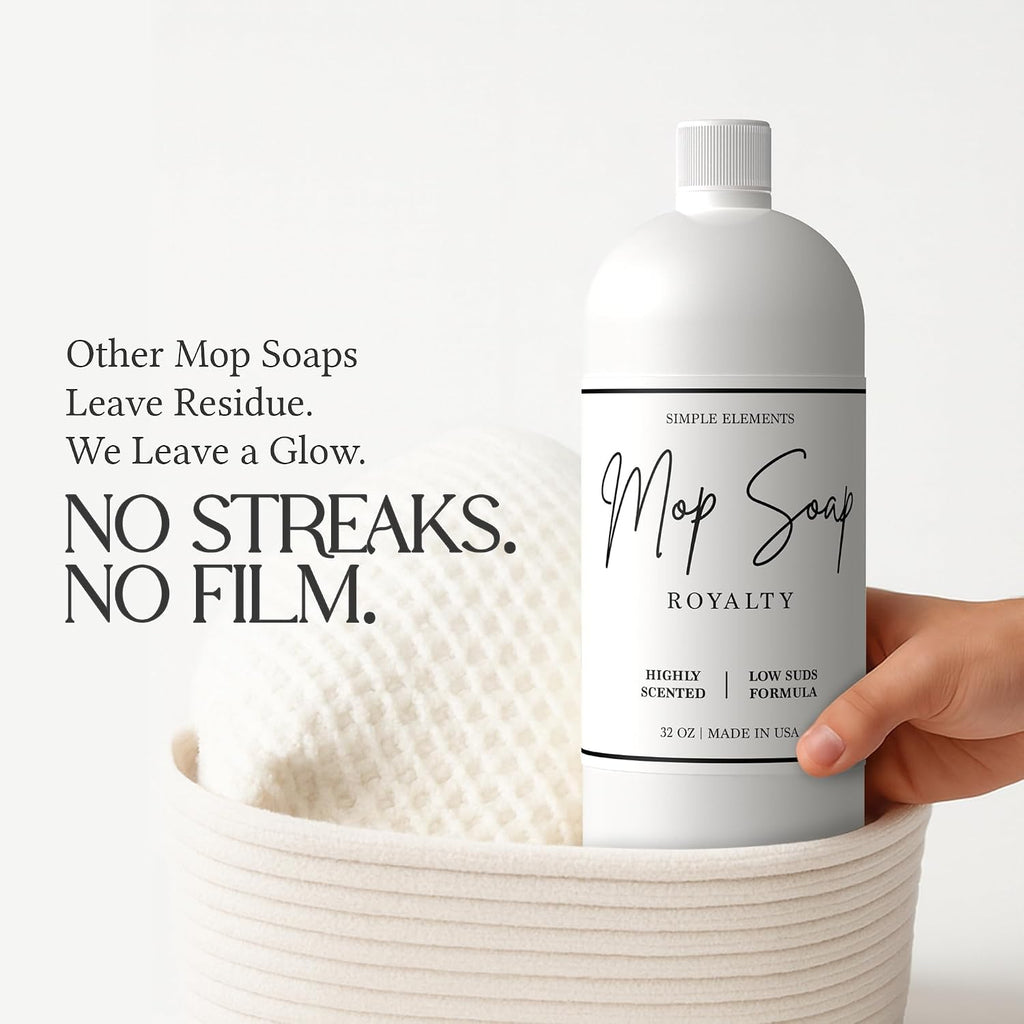 Mop Soap Highly Scented Fragrance, Long Lasting Luxury Floor Cleaner for Hardwood, Tile, Laminate & Stone, Low Suds No Residue Formula, All Mop Types, Made in USA, 32oz Royalty Fragrance