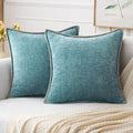 MIULEE Pack of 2 Couch Throw Pillow Covers 16x16 Inch Smoke Blue Farmhouse by MIULEE