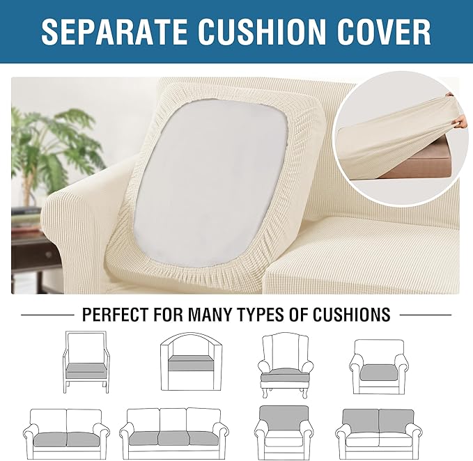 H.VERSAILTEX 3 Piece Stretch Sofa Covers - Image 5