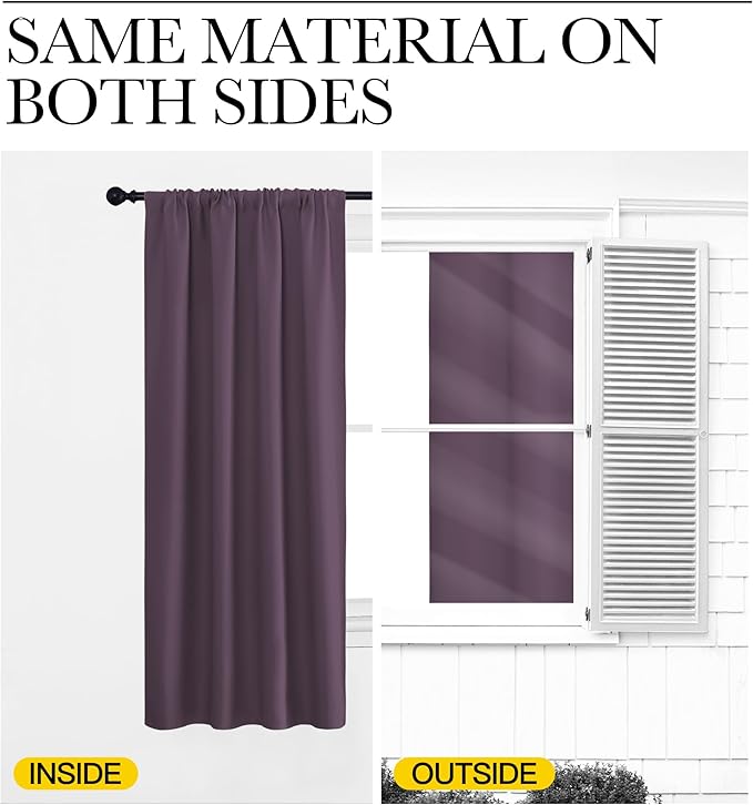 NICETOWN Blackout Curtains for Living Room, 2 Panels, 42 by 63, Darkening - Image 5