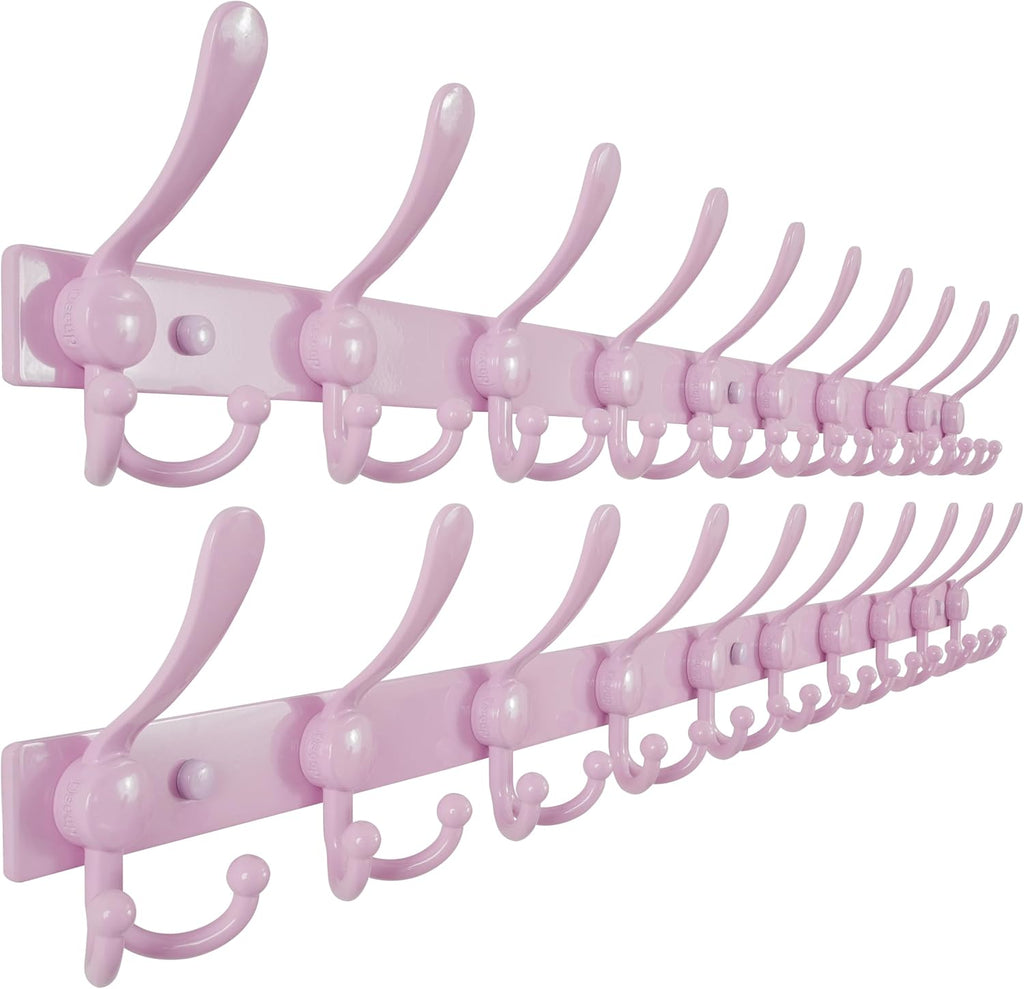 Coat Rack Wall Mount, Heavy Duty 12-Gauge Base vs Flimsy 1mm, Double-Thick Solid Anti-Snap Hooks, 16” Stud-Mount, Stainless Steel Hanger for Clothes Hat Entryway Closet Mudroom, Black