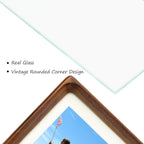 11x14 Picture Frames Walnut Solid Wood with Real Glass Vertical Horizontal Standing Display Photos 5x7/8x10 with Mat or 11x14 Without Mat Lovely Gift for Desk Tabletop Wall Mount H14