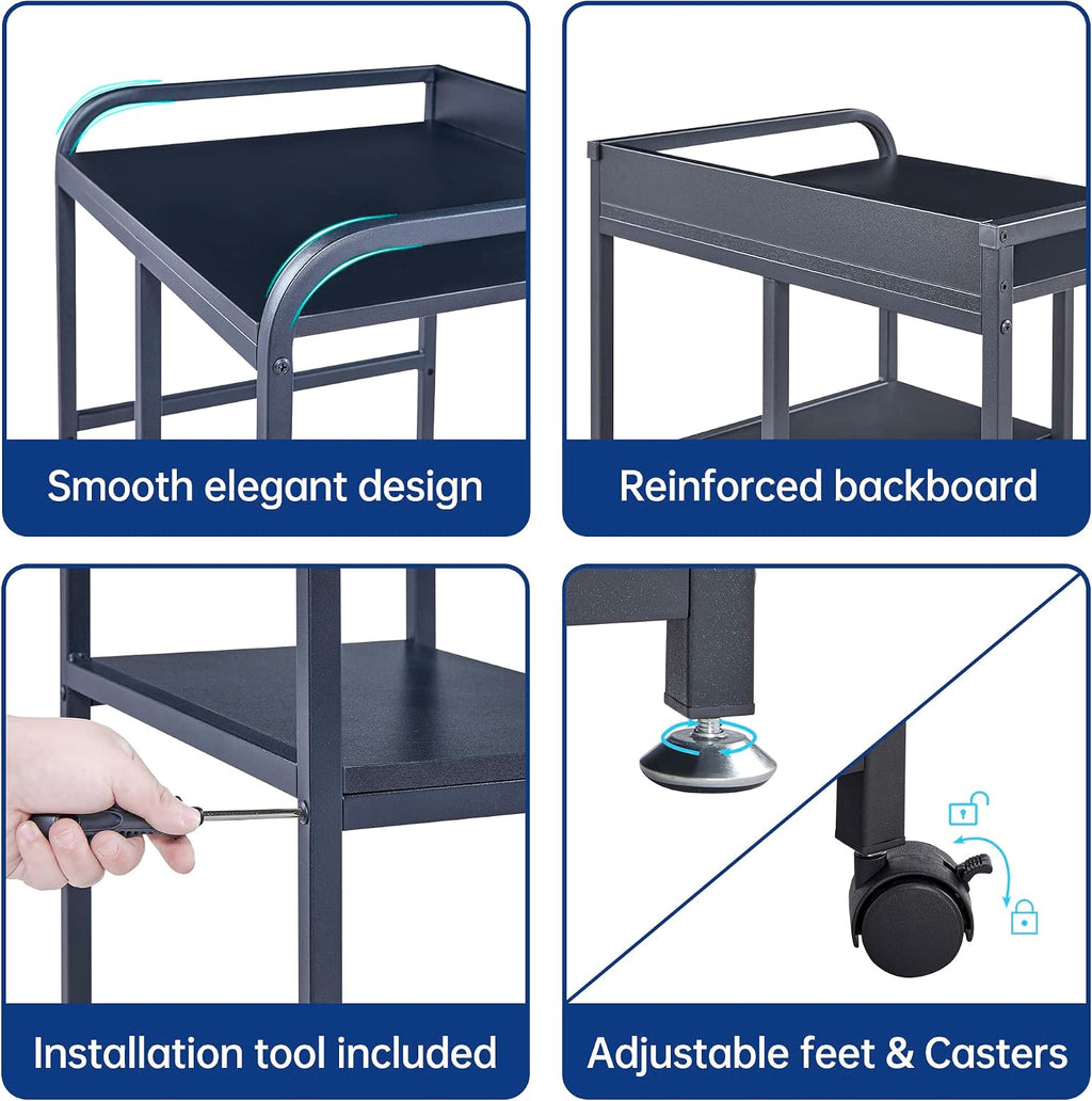 Fannova Printer Stand with Storage Shelf for PC Computer Tower CPU Shredder