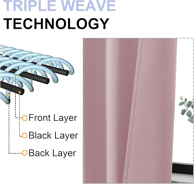 Simplebrand Ava Blush Blackout Curtains - Image 4