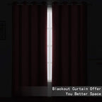 LEMOMO Burgundy Red Thermal Blackout Curtains/52 x 95 Inch/Set of 2 Panels Room - Image 3