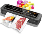 MEGAWISE Vacuum Sealer Machine, Portable Strong Suction Power Food Sealer, Bags and Cutter included with External Vacuum Function, Freshness Saver（Silver)