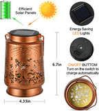 Solar Lanterns Outdoor Waterproof Butterfly Garden Decor Birthday Gifts for Women Mom Grandma, Hanging Solar Lights Metal Lantern Decoration Outside for Yard, Patio, Backyard, Porch