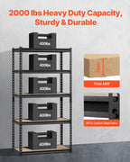 VEVOR Garage Shelving 5-Tier Adjustable Storage Shelf 2000 lbs 16"x32"x63"